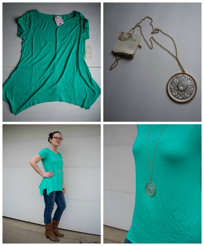 Nadine West lillian top and sundial gold necklace
