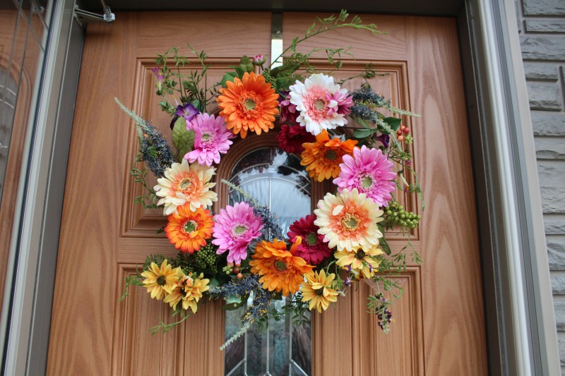 Creating My Entry Way Space With: Silk Plants Direct African Sunflower Wreath