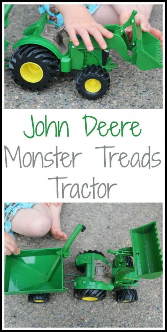 John Deere 8” Monster Treads Tractor With Wagon {From TOMY} Review