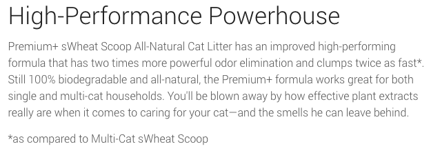 sWheat Scoop Premium+ Natural Clumping Wheat Cat Litter From Chewy.com