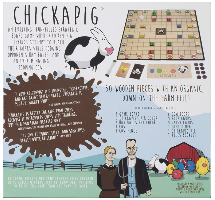 Uproarious Dave-Matthews Backed Board Game, Chickapig, Selected for Amazon LaunchPad
