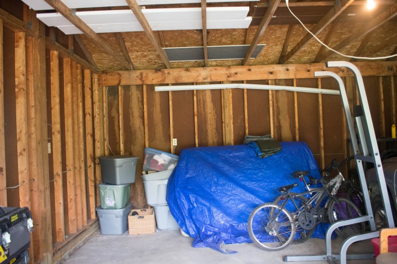 Garage before storage rack