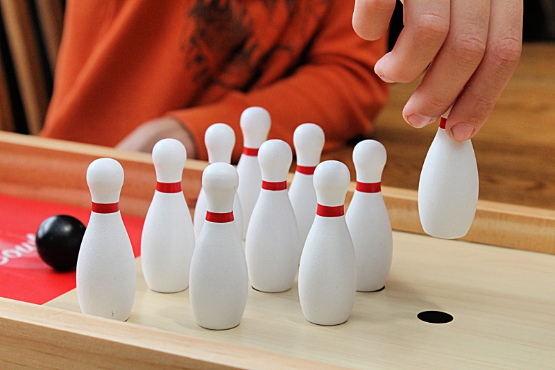 GoSports Tabletop Premium Wooden Bowling Game 