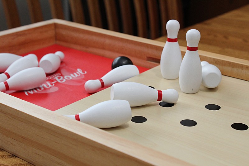 GoSports Tabletop Premium Wooden Bowling Game 