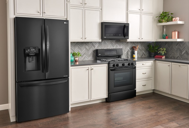 LG Matte black kitchen appliances