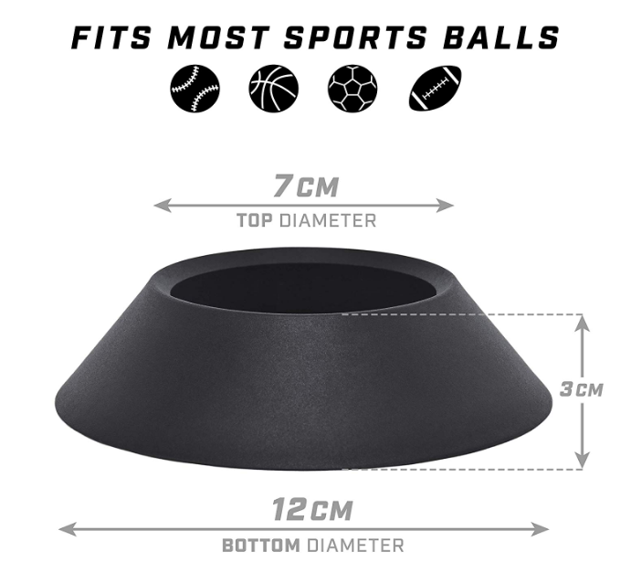 GoSports Memorabilia Ball Stand & Sports Ball Holder (Basketball, Baseballs, Footballs, Soccer Balls) - 3 Pack Matte Black