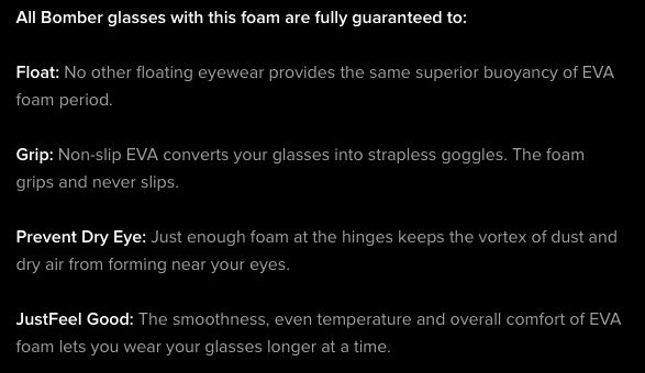 Bomber Floating Eyewear - Founded by World Champion Jet Ski Racer Tommy “the Bomber” Bonacci, Bomber Eyewear designs and sells innovative safety and sport sunglasses with patented foam lining technology.