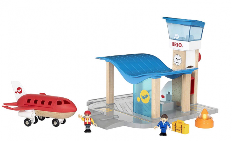 Brio Airport with Control Tower Wooden Train, Blue