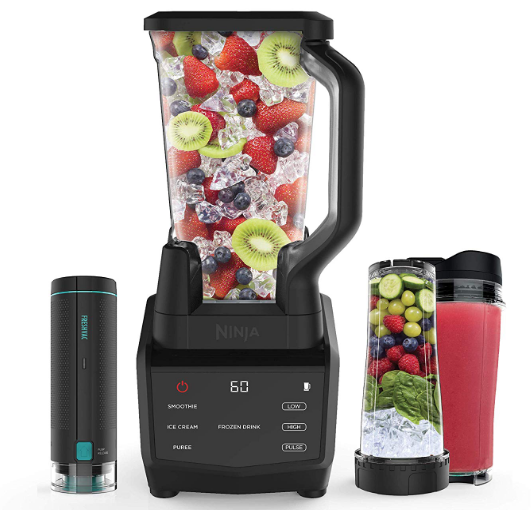 Ninja Smart Screen Blender DUO with FreshVac Technology, 1400-Peak-Watt Base, 7 Auto-iQ Programs, and Touchscreen Display (CT661V), Black