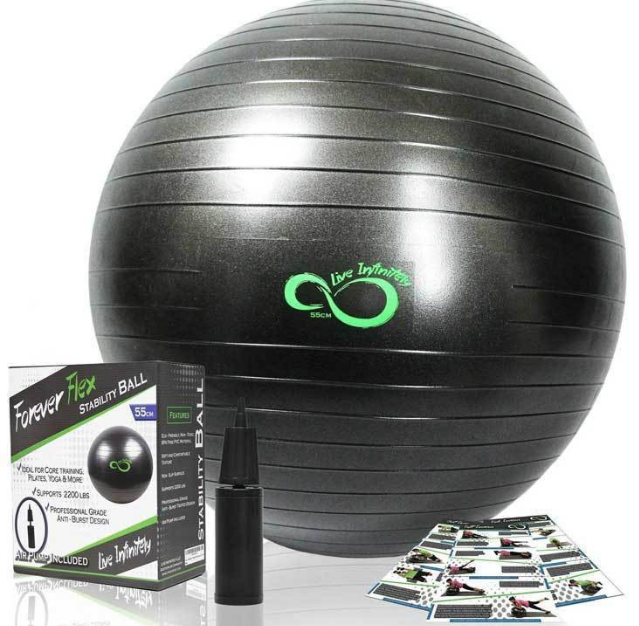 Live Infinitely PROFESSIONAL GRADE ANTI-BURST EXERCISE BALL