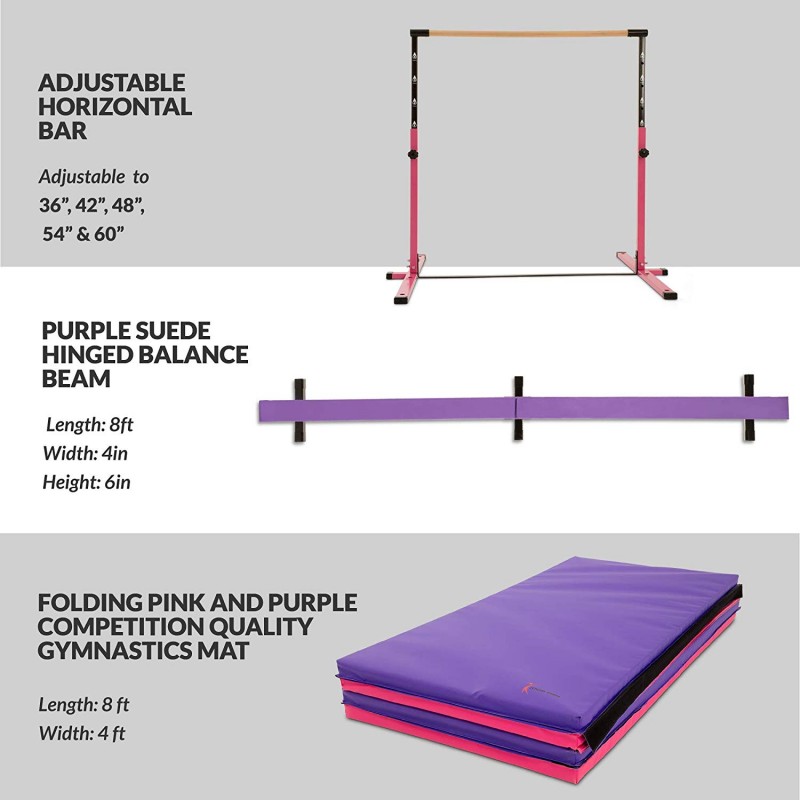 Joom Beem Purple 8-Feet Folding Beam 8ft Suede Folding Balance Beam 