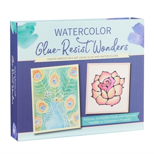 Watercolor glue-resist wonders