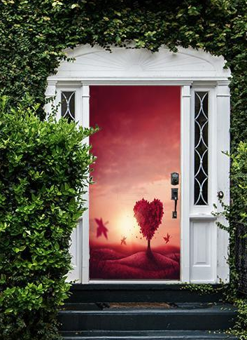 DoorFoto Heart Love Tree Door Cover