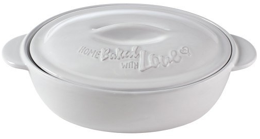 Precious Moments - Bountiful Blessings, “Home Baked With Love” Oval Covered Serving Dish, Ceramic
