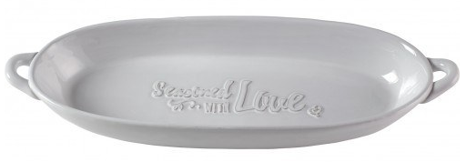 Bountiful Blessings, “Seasoned With Love” Ceramic Oval Serving Dish
