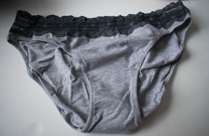 Panty drop gray bikini cotton panties