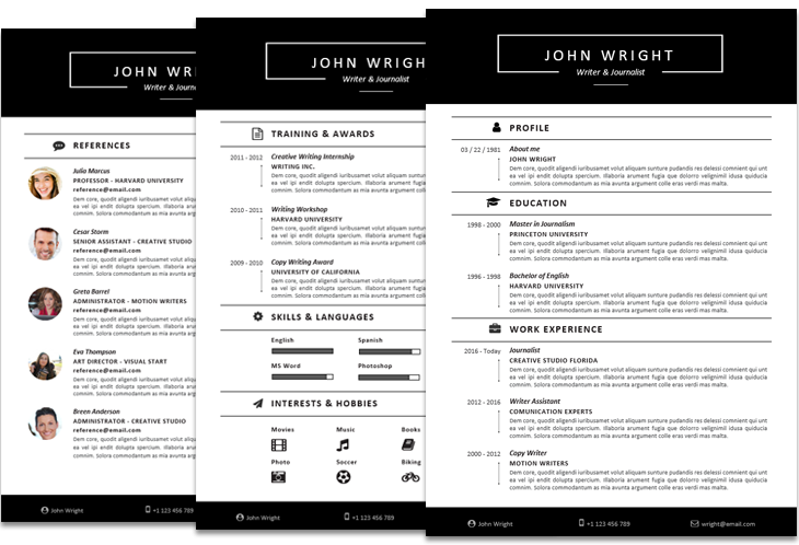 modern resume templates for Word