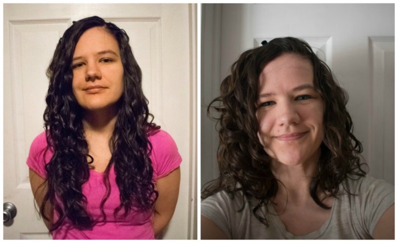 How To Cut Your Own Curly Hair Dry Curl Cut At Home Emily Reviews