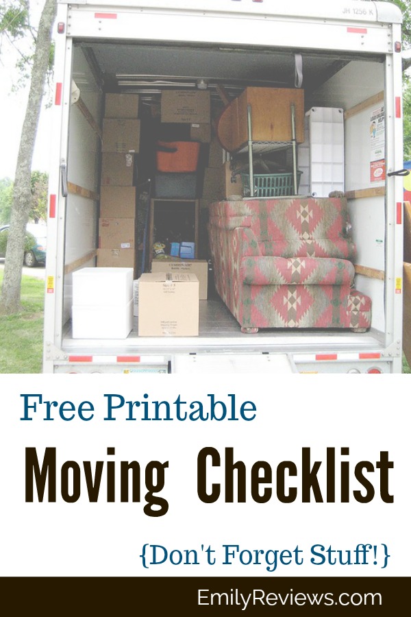 Free Printable Moving Checklist