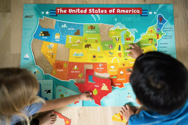 Chuckle & Roar USA Map 50 Piece Jigsaw Floor Puzzle