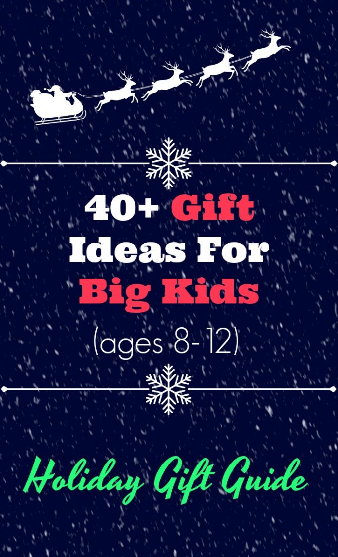 40+ gift ideas for big kids. This gift guide is for children ages 8 to 12 also called preteens or tweens. Find gift ideas for older kids that will fit your budget and make them smile! #giftsforkids #tweengifts #preteengifts #giftideas #giftguide #8yearoldgifts #9yearoldgifts #10yearoldgifts #11yearoldgifts #12yearoldgifts
