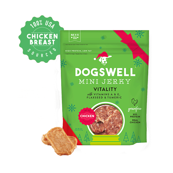 Dogswell vitality holiday mini jerkies