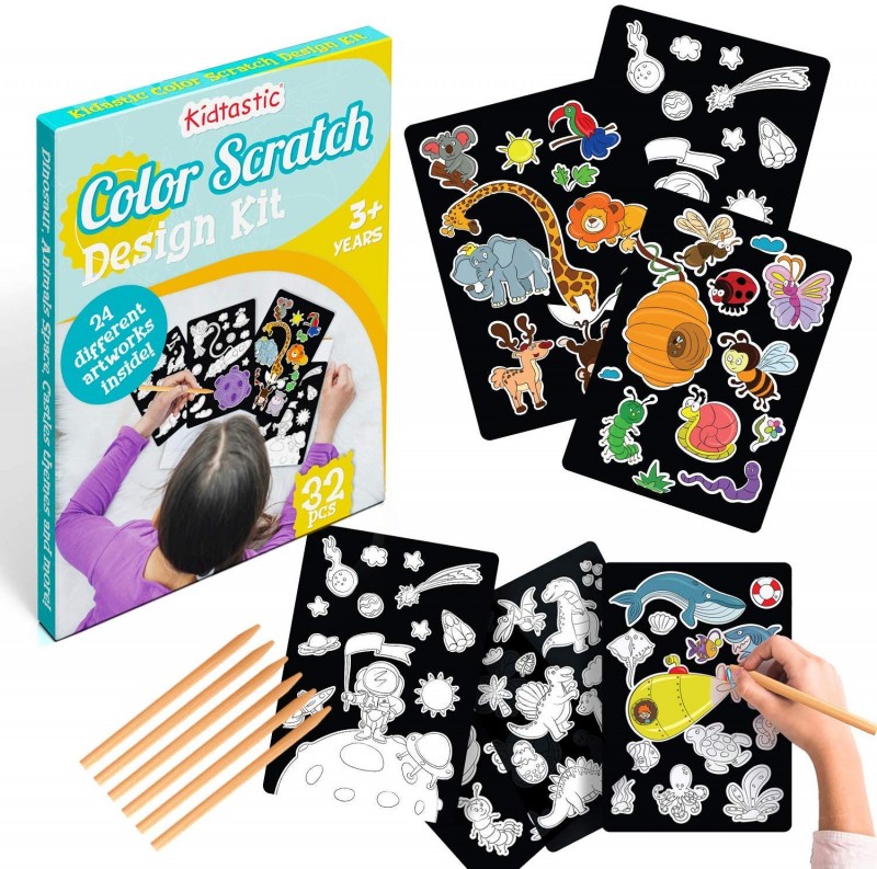 Kidtastic color scratch design kit