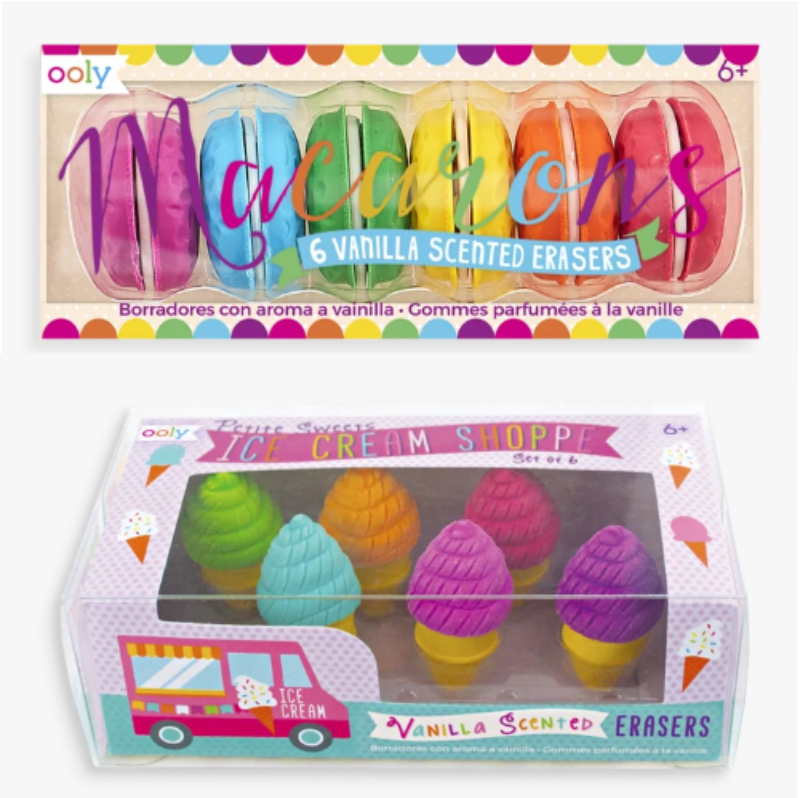 Macarons Vanilla Scented Erasers - Toy Box Michigan Toy Store