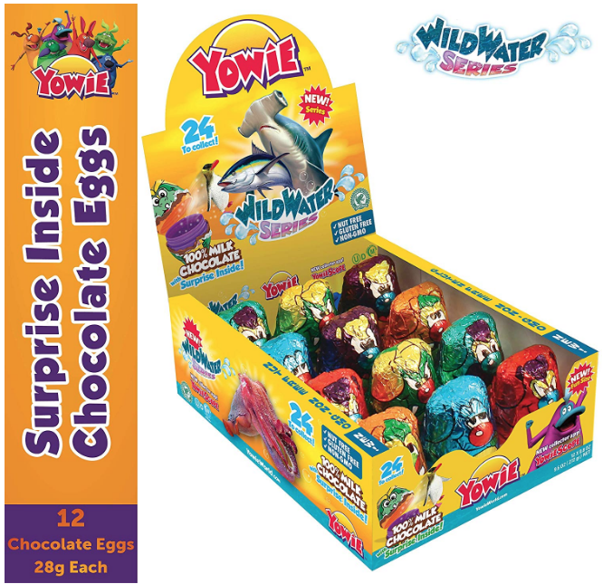 Yowie Surprise Inside Chocolate Egg | Wild Water Series 5 | Box of 12 Eggs w/ Collectible Animal Toys | Fun for All Ages and Genders