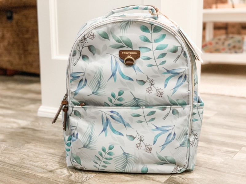 TWELVElittle On-The-Go Backpack Diaper Bag In Leaf Print 2.0