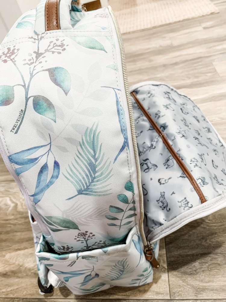 TWELVElittle On-The-Go Backpack Diaper Bag In Leaf Print 2.0