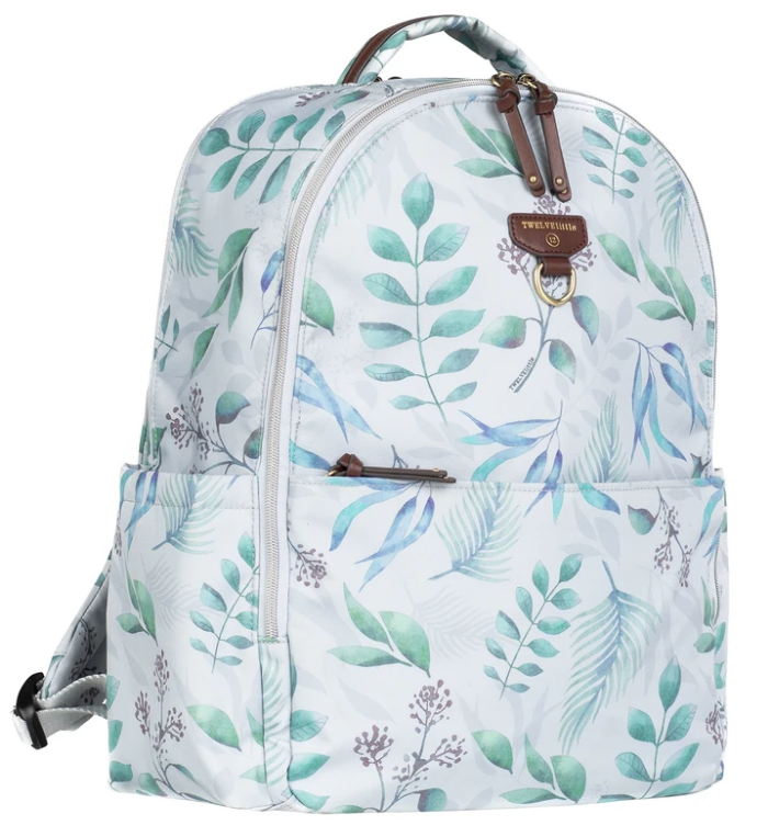 TWELVElittle On-The-Go Backpack Diaper Bag In Leaf Print 2.0