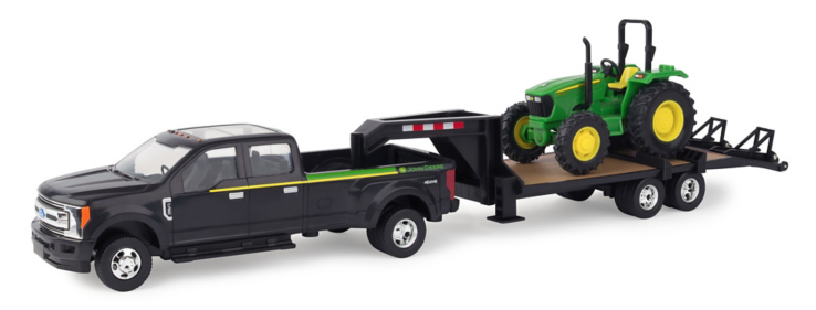 TOMY 1:32 Scale 2017 Ford F350 with Trailer and John Deere Tractor