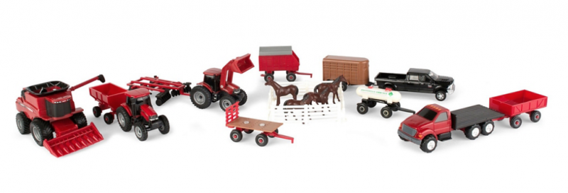 TOMY CASE IH 1:64 Scale Farm Toy Playset - 20 Piece Value Set