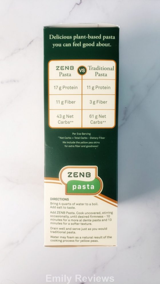 ZENB Pasta Is Both LowCarb And GlutenFree Review Emily Reviews