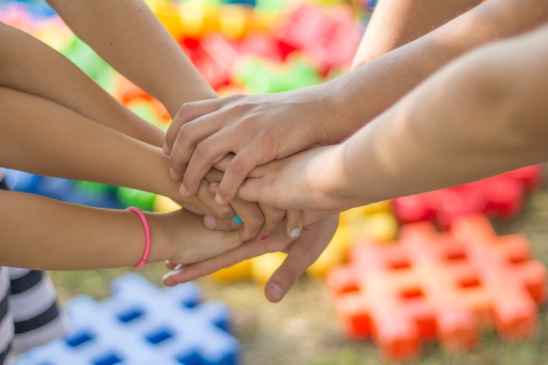 group of hands