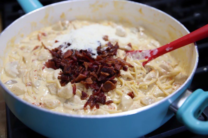 one pot chicken bacon mushroom Florentine