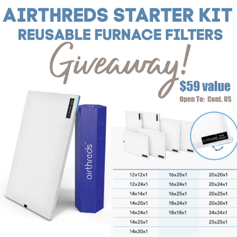 AirThreds Machine Washable Furnace Air Filter Review + Giveaway!