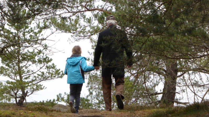 man and child walking in the woods - Make Earth Day Every Day (With Spin Master)