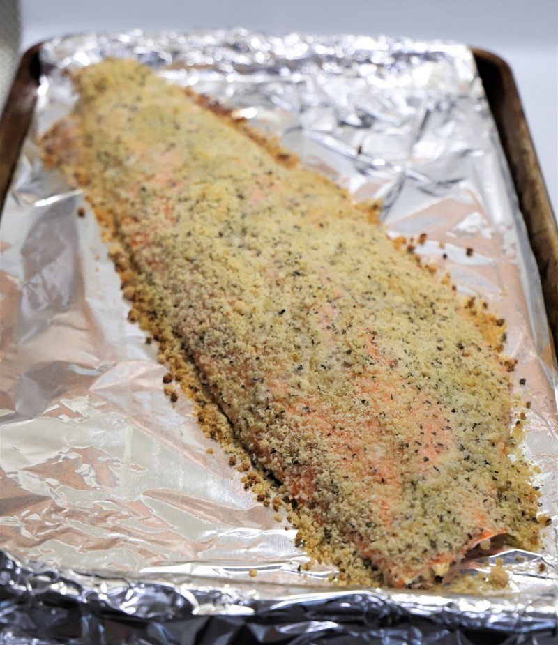 baked salmon with italian herb crust