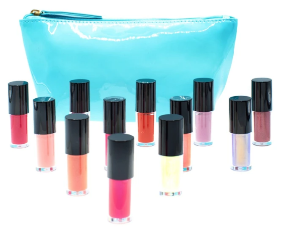 Youzey - 12 Piece Mini Lip Gloss Set with Convenient Compact Cosmetic Bag