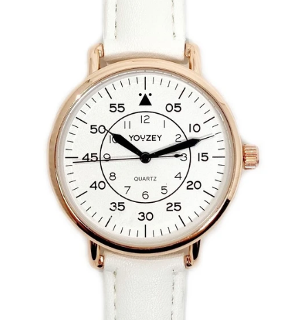 Youzey - White Vegan Leather Strap Watch