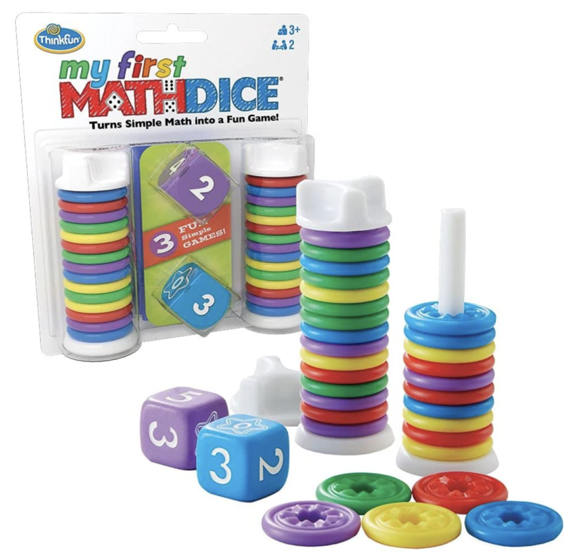 Think Fun - My First Math Dice - Fun Game That Teaches Math and Counting Skills to Kids Age 3 and Up