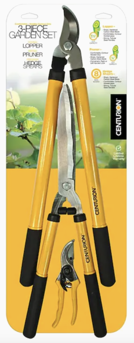 Centurion 3-Piece Lopper, Hedge Shear & Pruner Combo Set