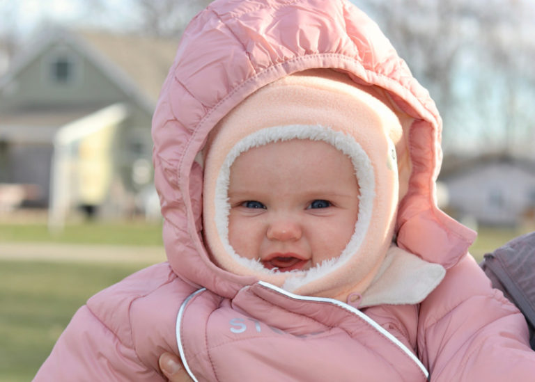 Keep Baby Warm With Stonz {Snowsuit & Fleece Hat Review} Emily Reviews