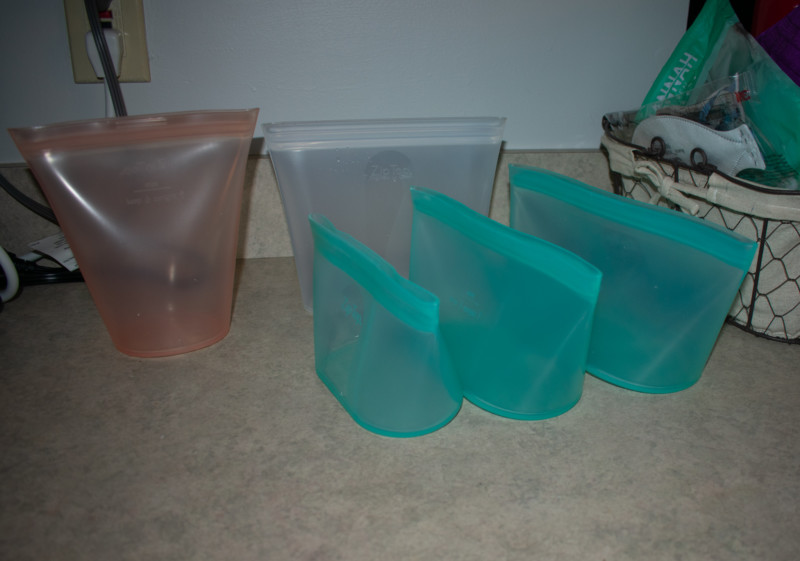 Zip top silicone storage containers