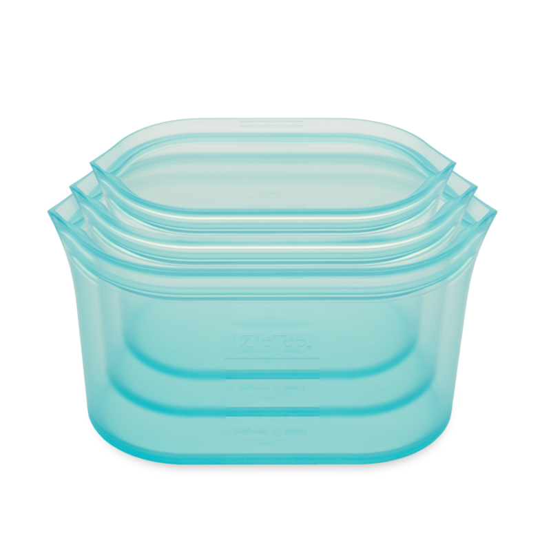 Zip top storage containers