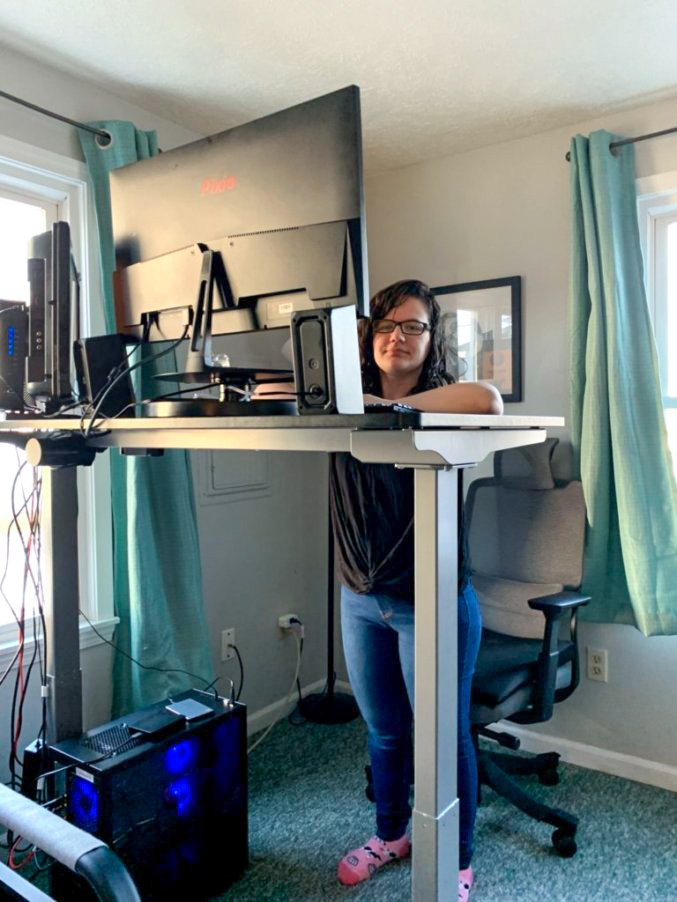 victor standing desk at full height