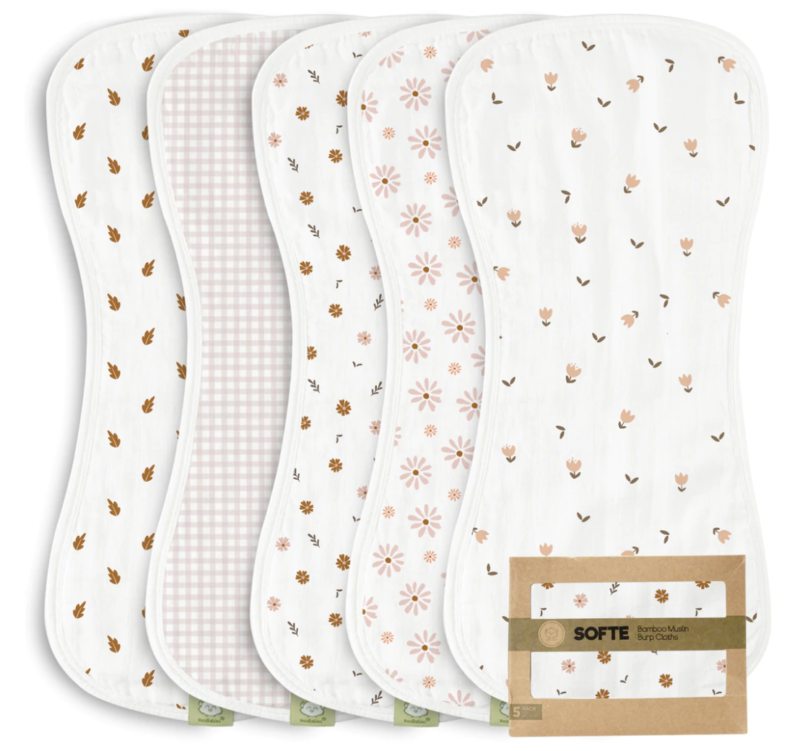 Softe Muslin Baby Burp Cloth (Petals)