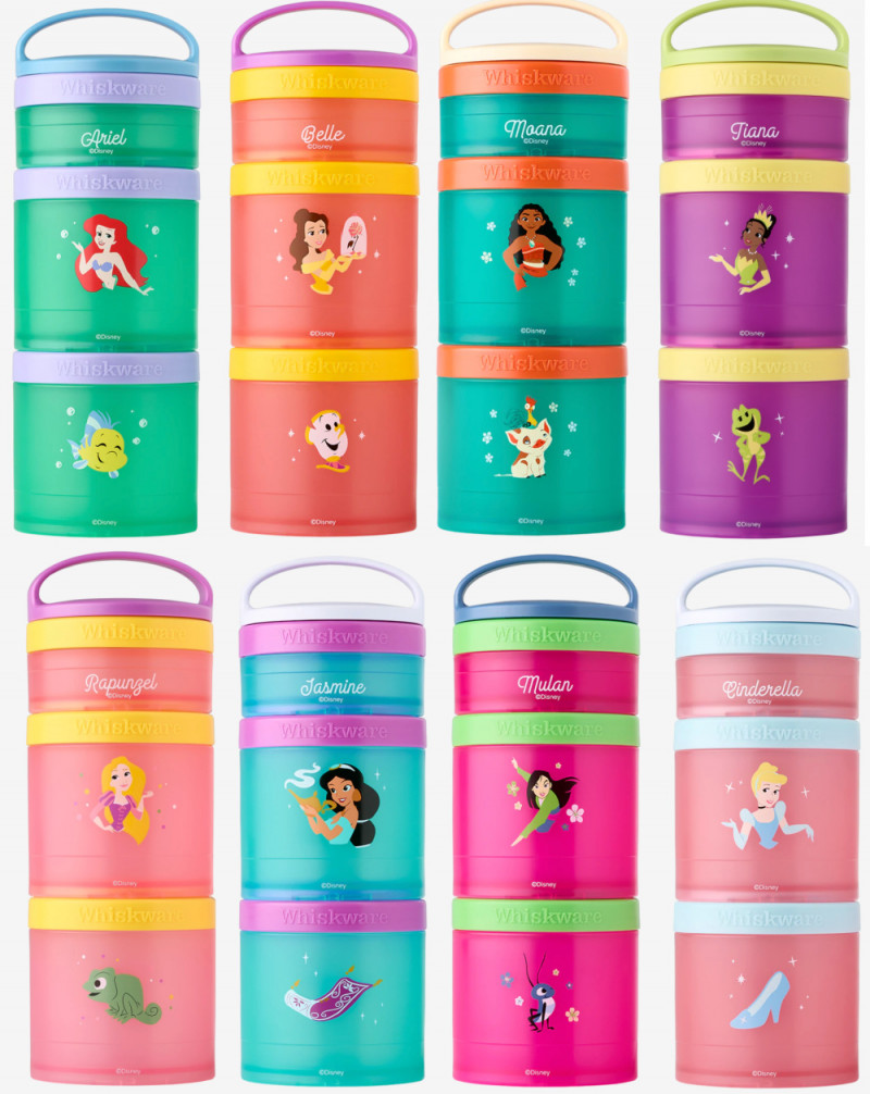 5) KIDS WHISKWARE STACKABLE SNACK PACK - DISNEY PRINCESS - Earl's